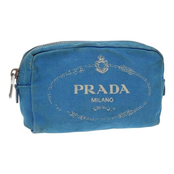 PRADA Pouch Canvas Light Blue Auth - Picture 9 of 15